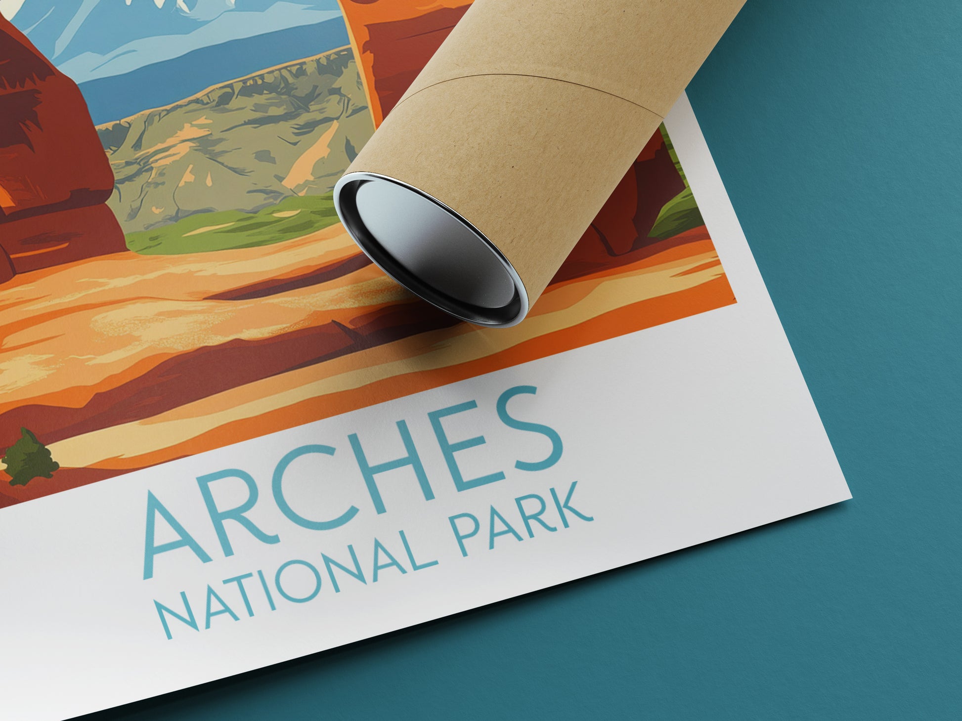 Arches travel poster rolled National Park