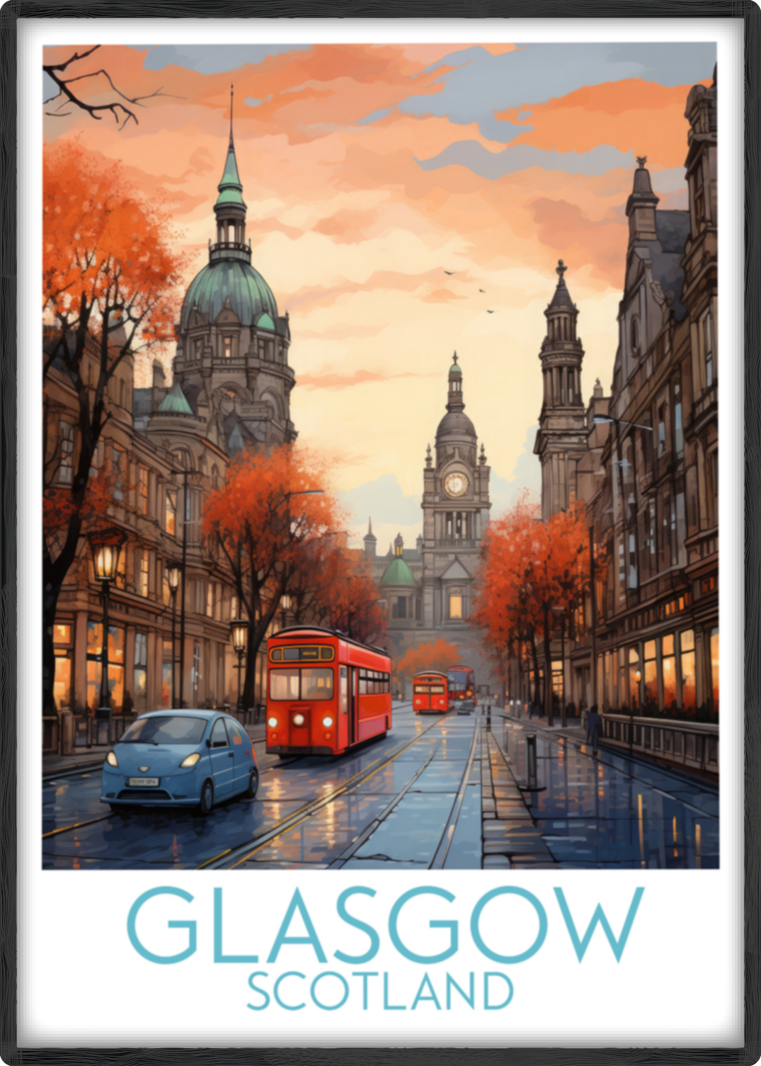 glasgow travel poster main scotland