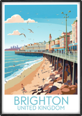 brighton travel poster main united kingdom