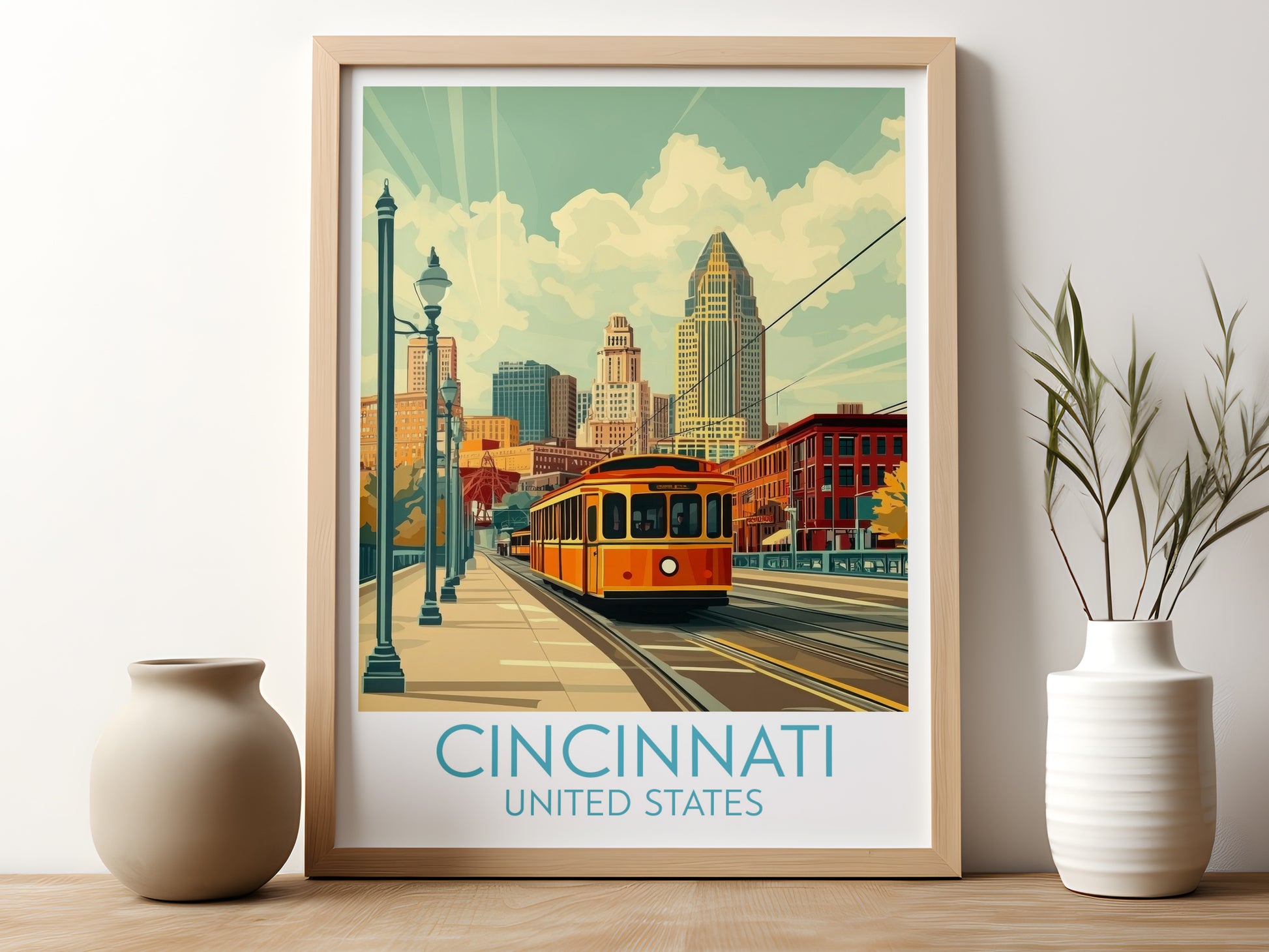 Cincinnati travel poster for kitchen United States