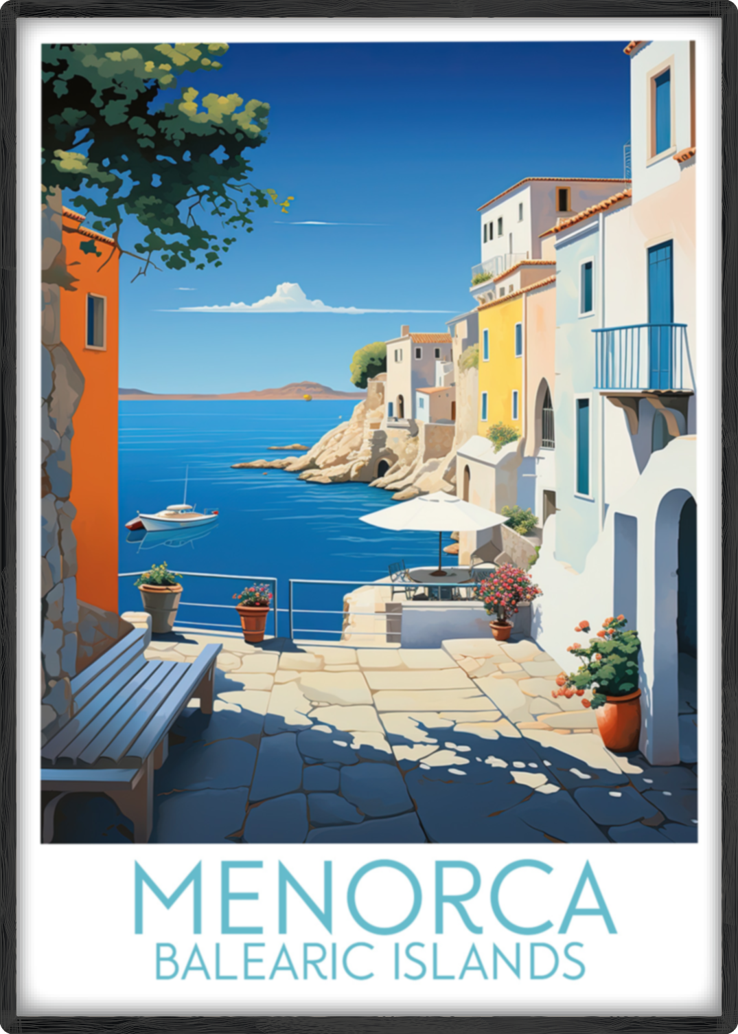 menorca travel poster main balearic islands