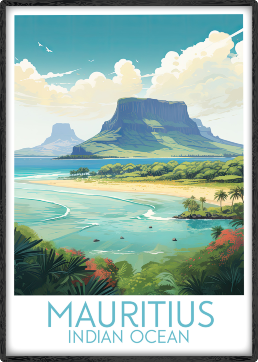 mauritius travel poster main indian ocean