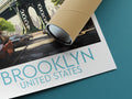 Brooklyn travel poster rolled United States