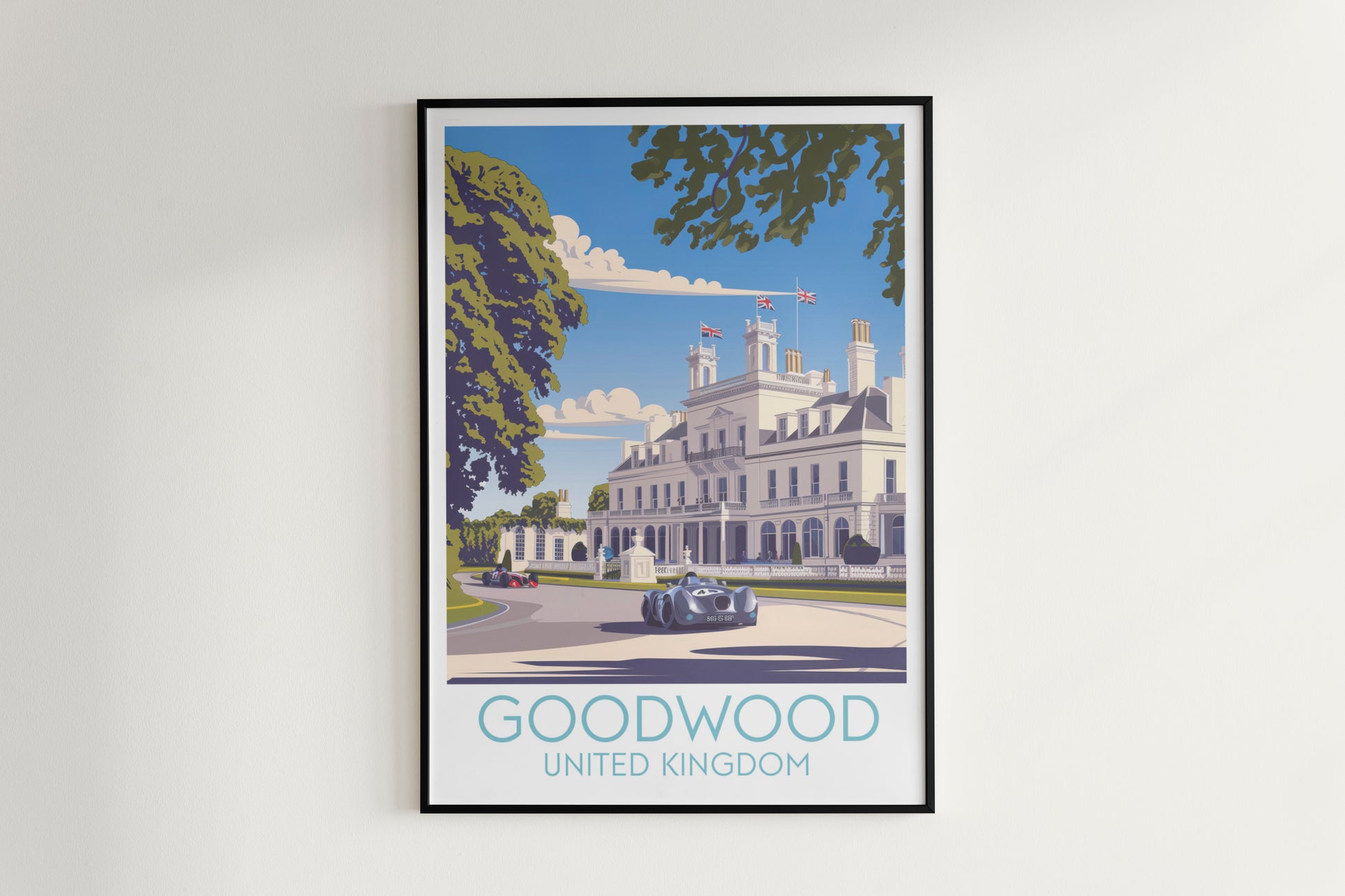 Goodwood travel poster on the wall United Kingdom