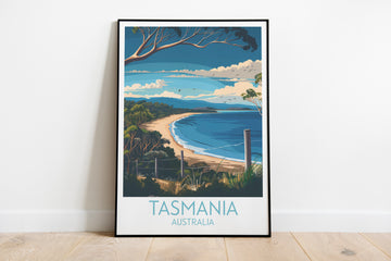 Tasmania travel poster on the ground Australia