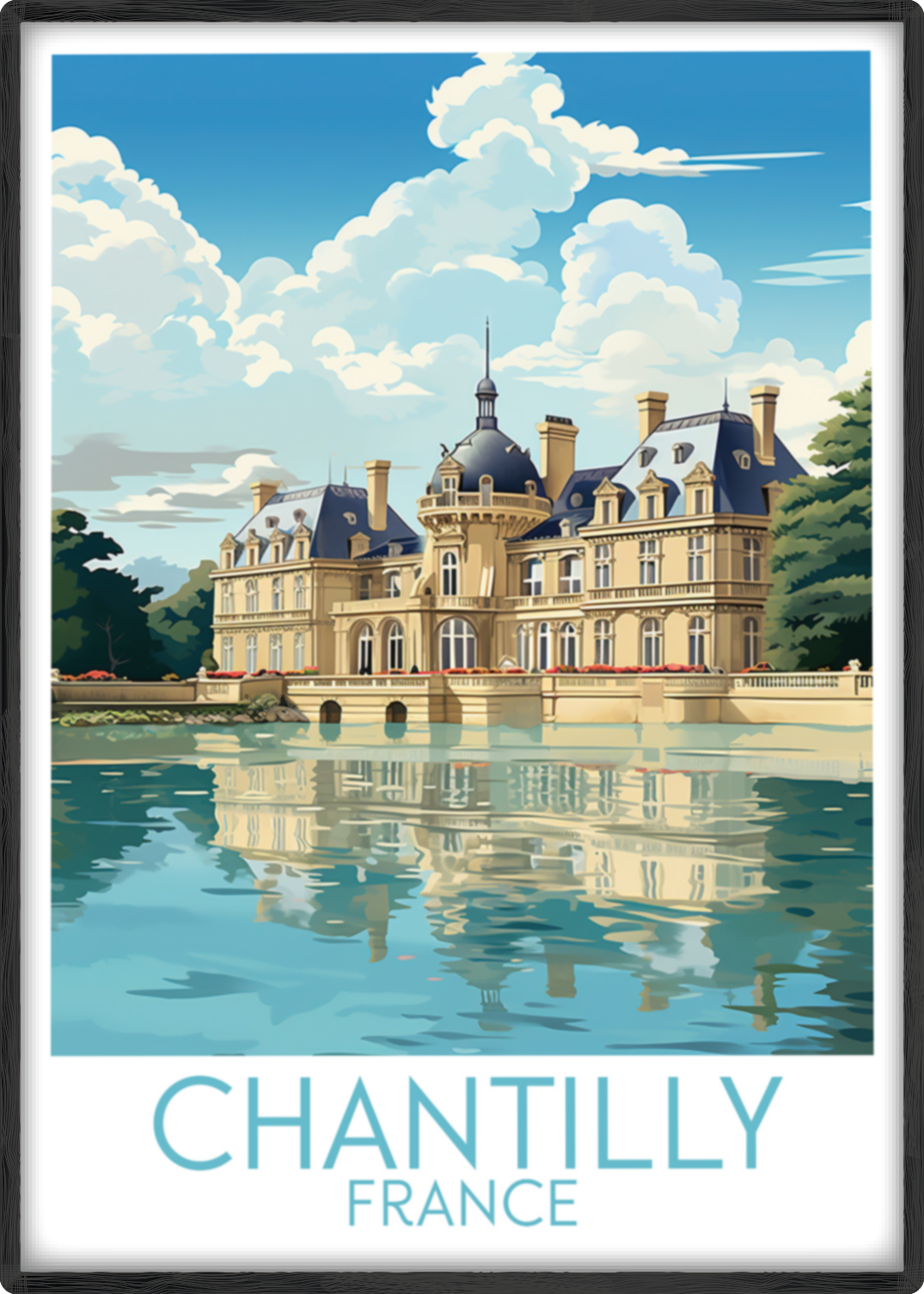 chantilly travel poster main france