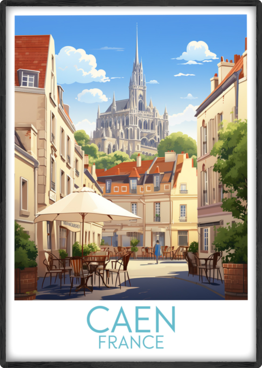 caen travel poster main france