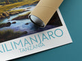 Kilimanjaro travel poster rolled Tanzania