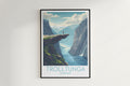 Trolltunga travel poster on the wall Norway