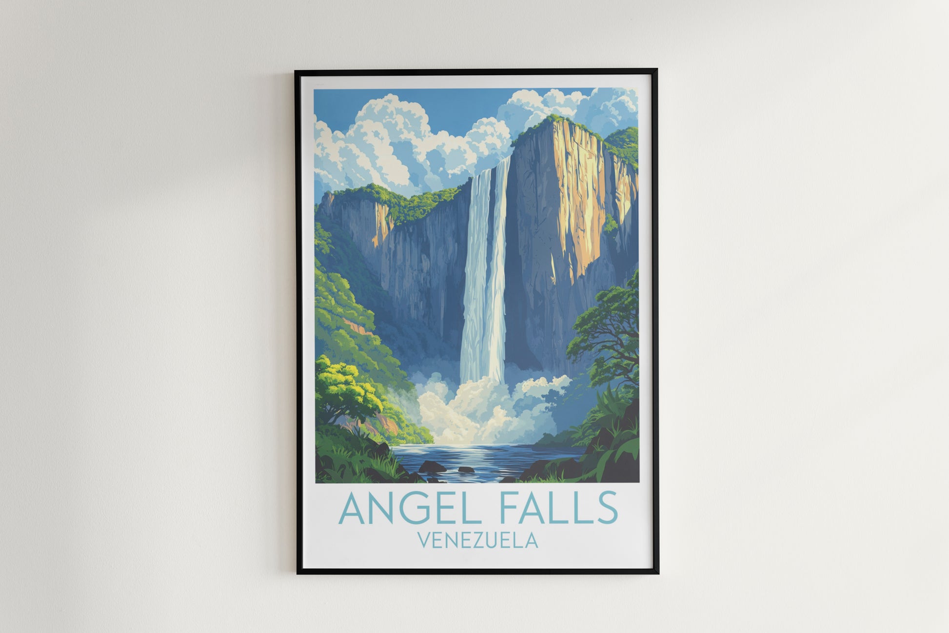 Angel Falls travel poster on the wall Venezuela