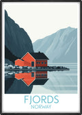 Fjords travel poster main Norway