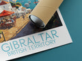 Gibraltar travel poster rolled British Territory