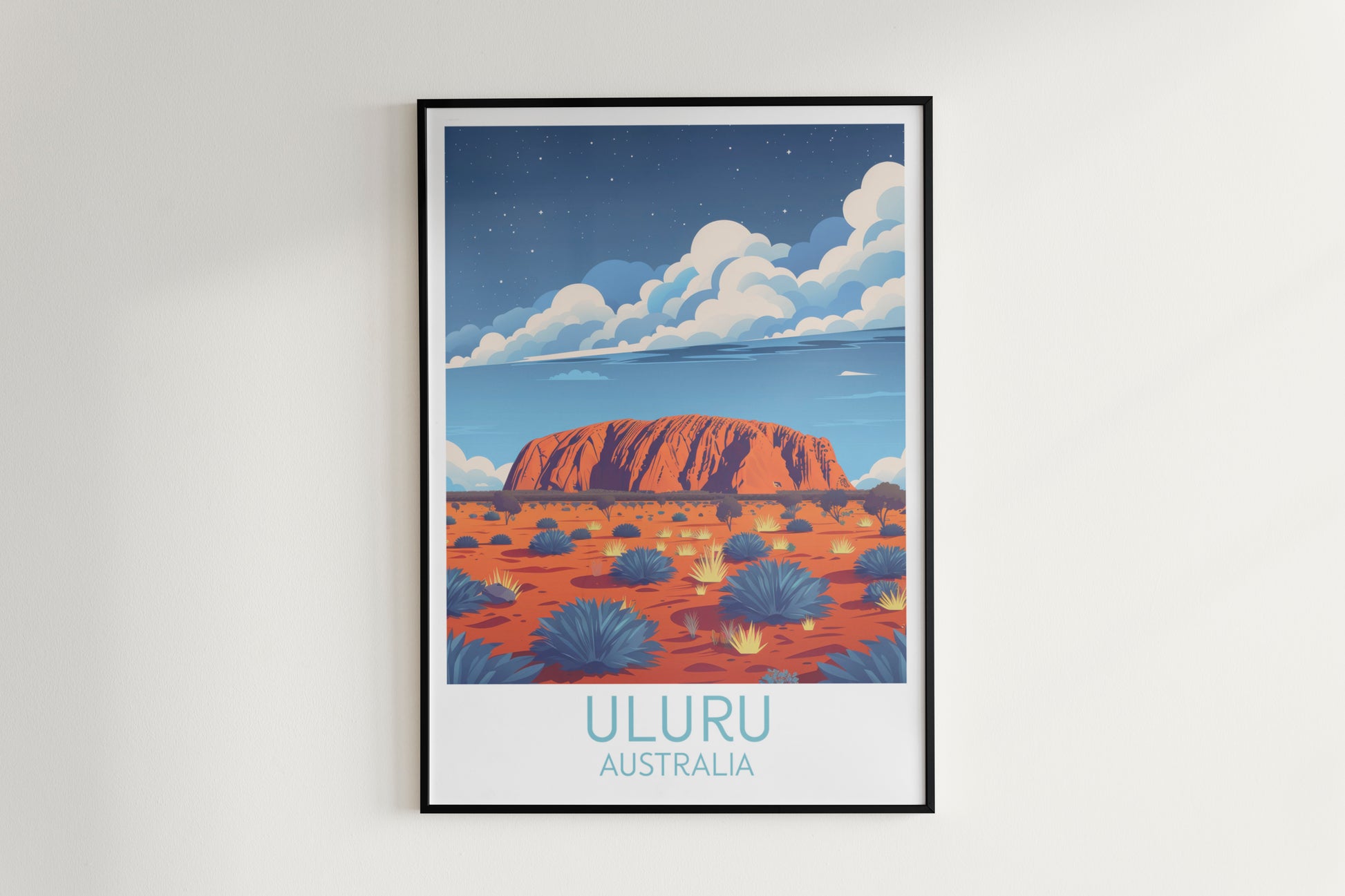 Uluru travel poster on the wall Australia