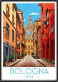 bologna travel poster main italy