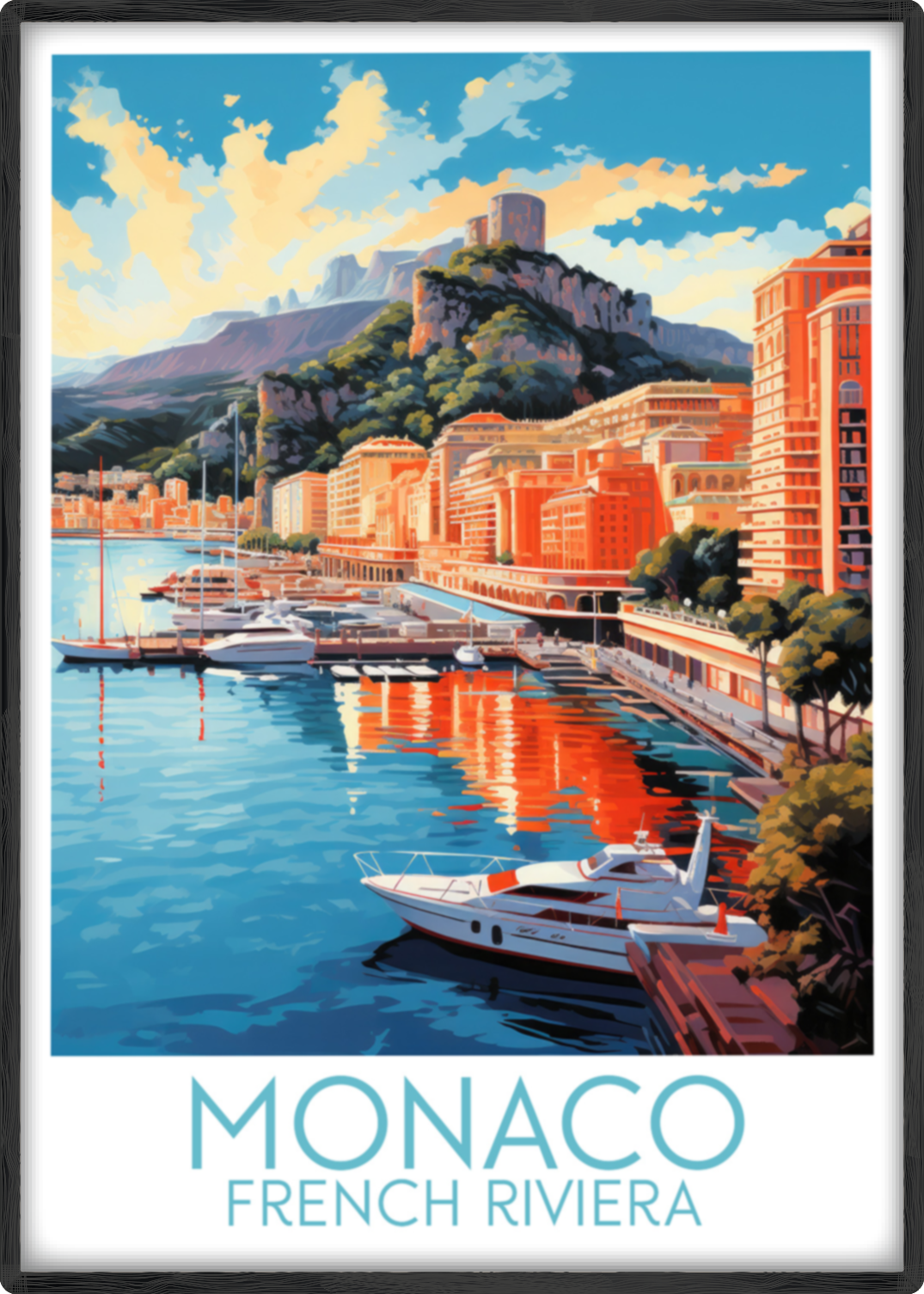 monaco travel poster main french riviera