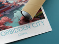 Forbidden City travel poster rolled China