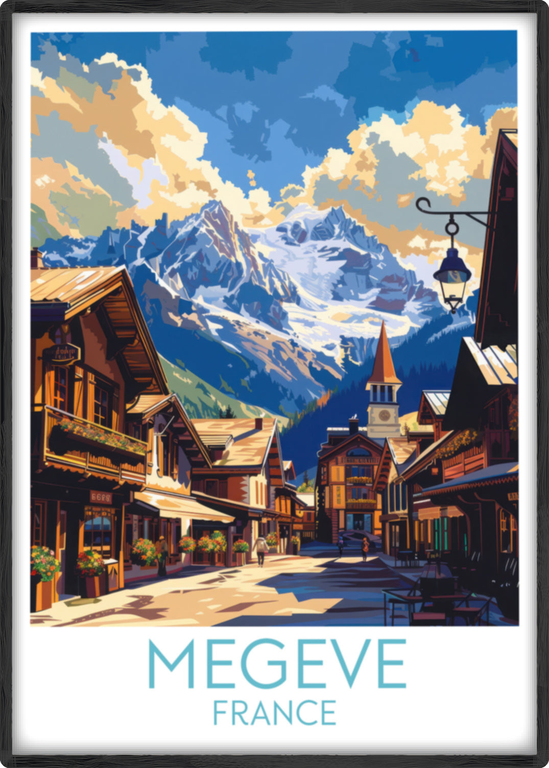 Megeve travel poster main France