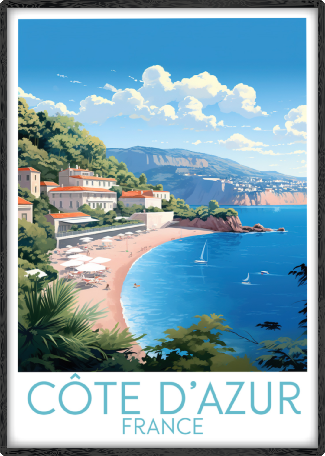 Côte d'Azur travel poster main France