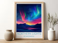 Northern Lights travel poster for kitchen Scandinavia