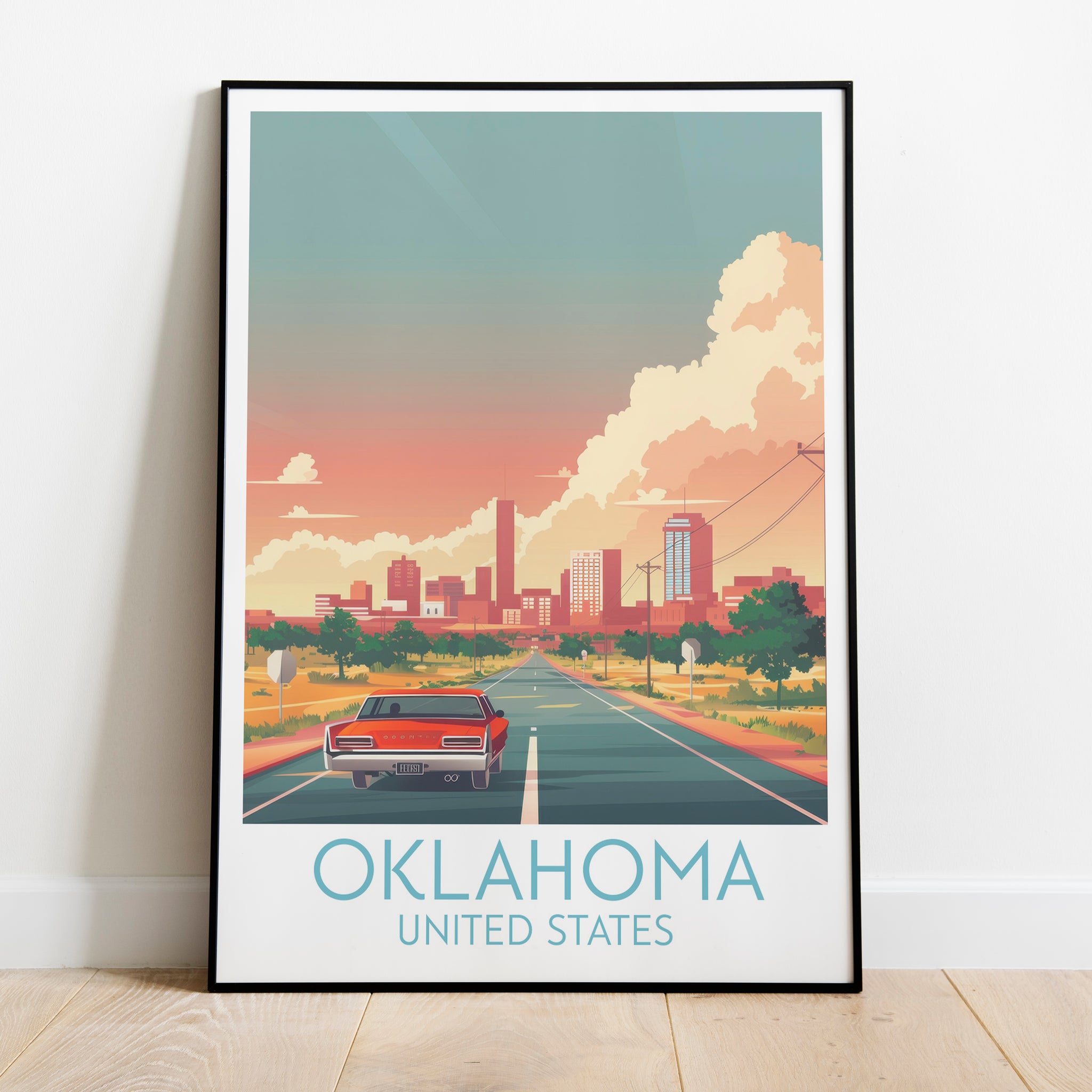 Oklahoma travel poster on the ground United States