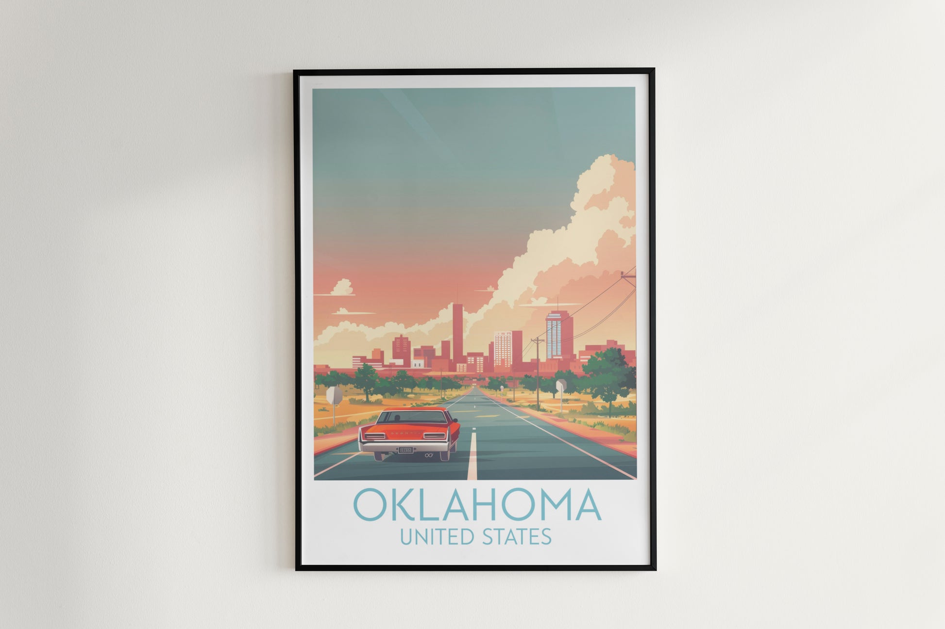 Oklahoma travel poster on the wall United States