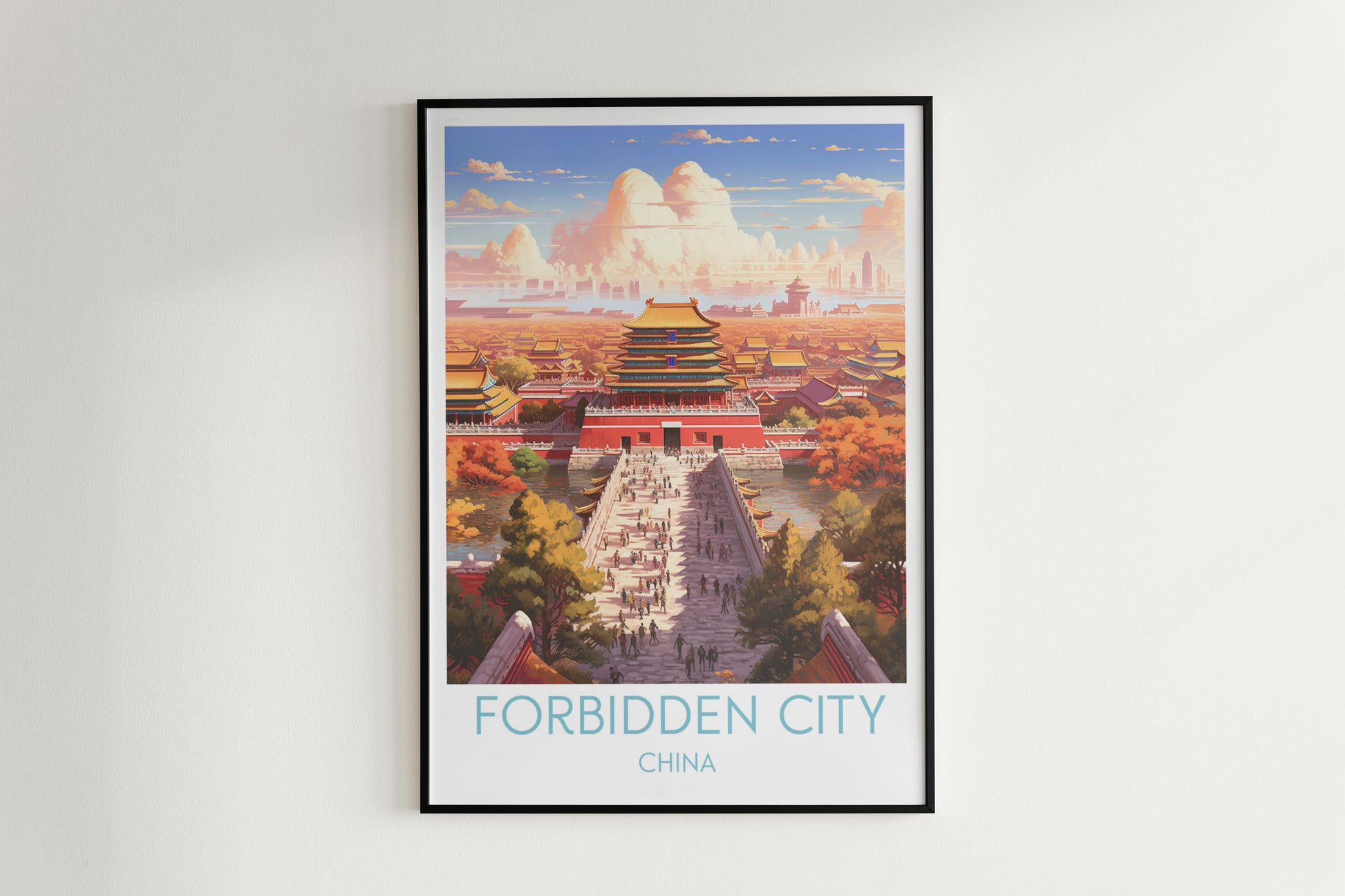 Forbidden City travel poster on the wall China