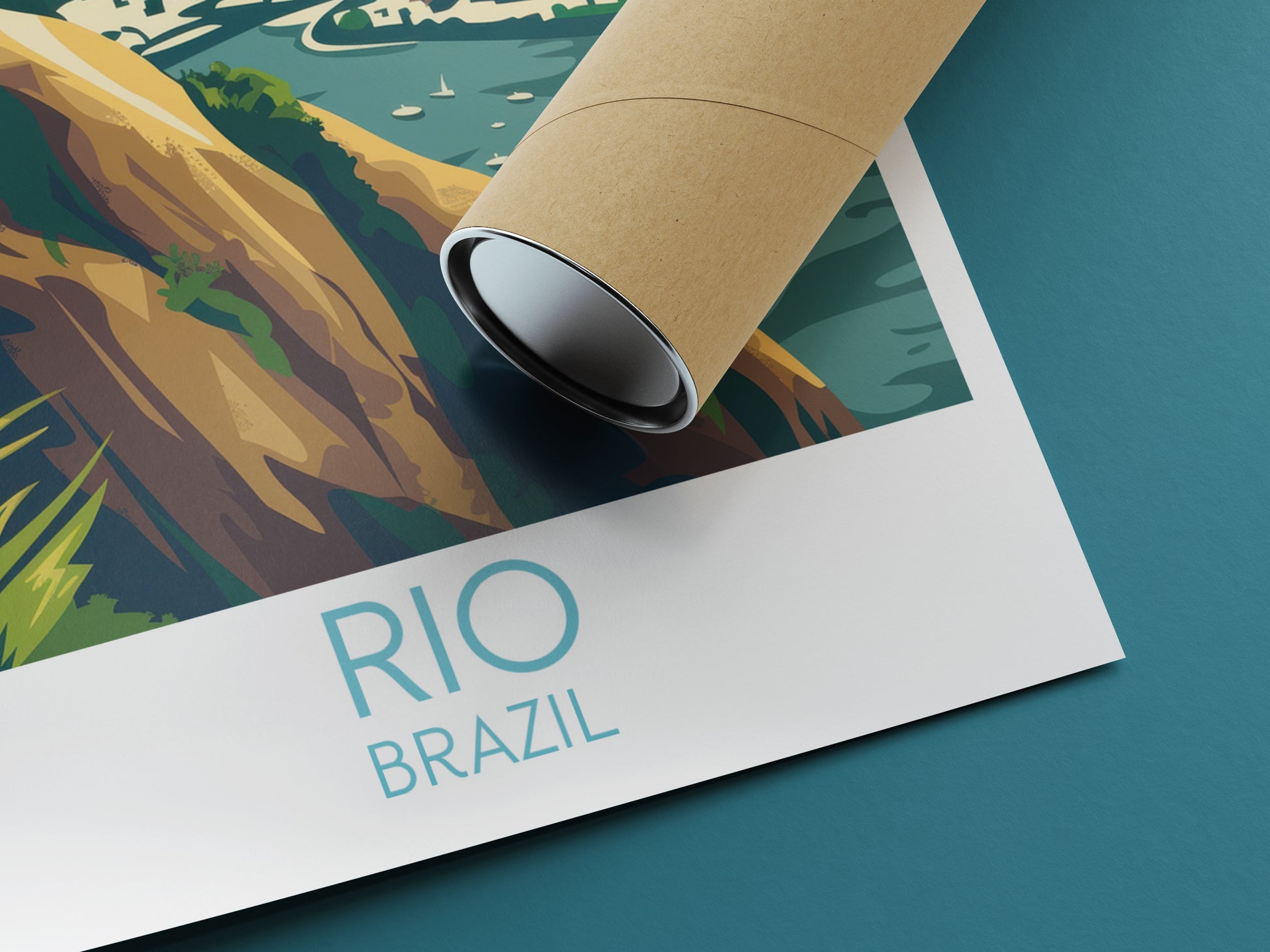 Rio travel poster rolled Brazil