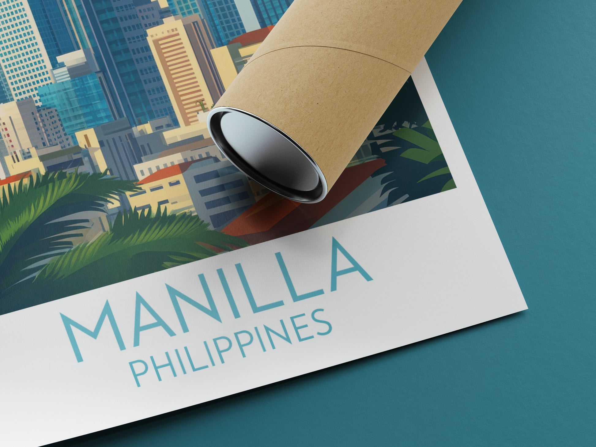 Manilla travel poster rolled Philippines