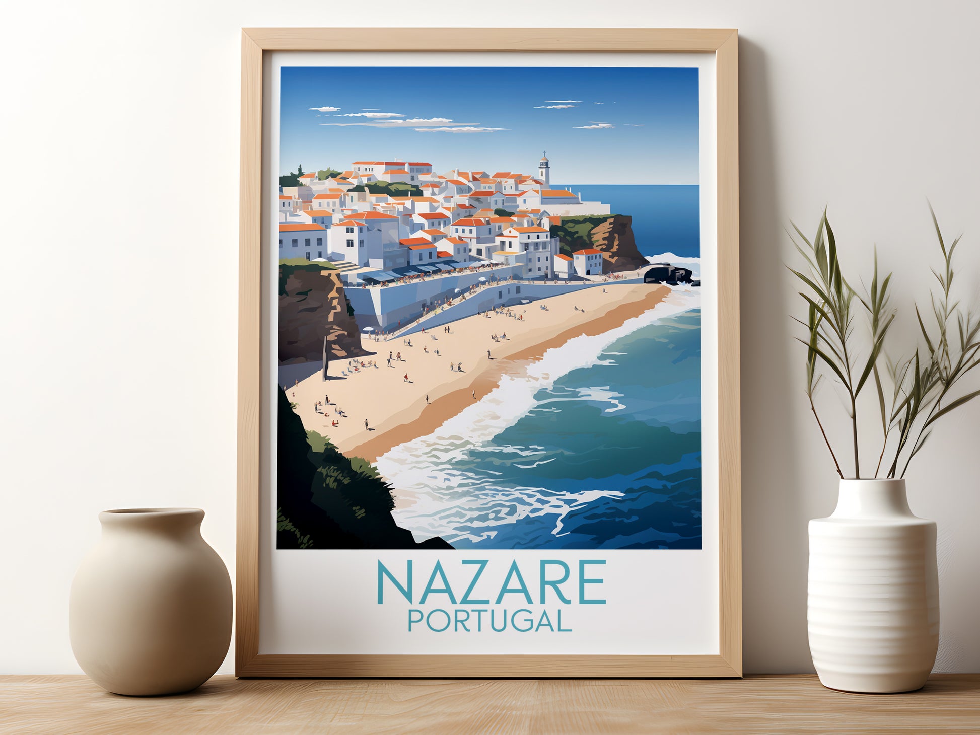 Nazare travel poster for kitchen Portugal