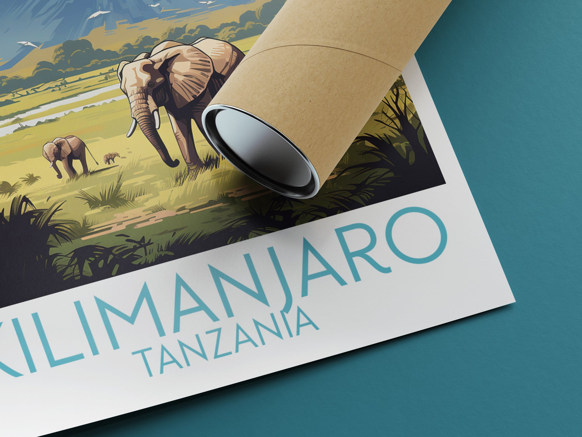 Kilimanjaro travel poster rolled Tanzania