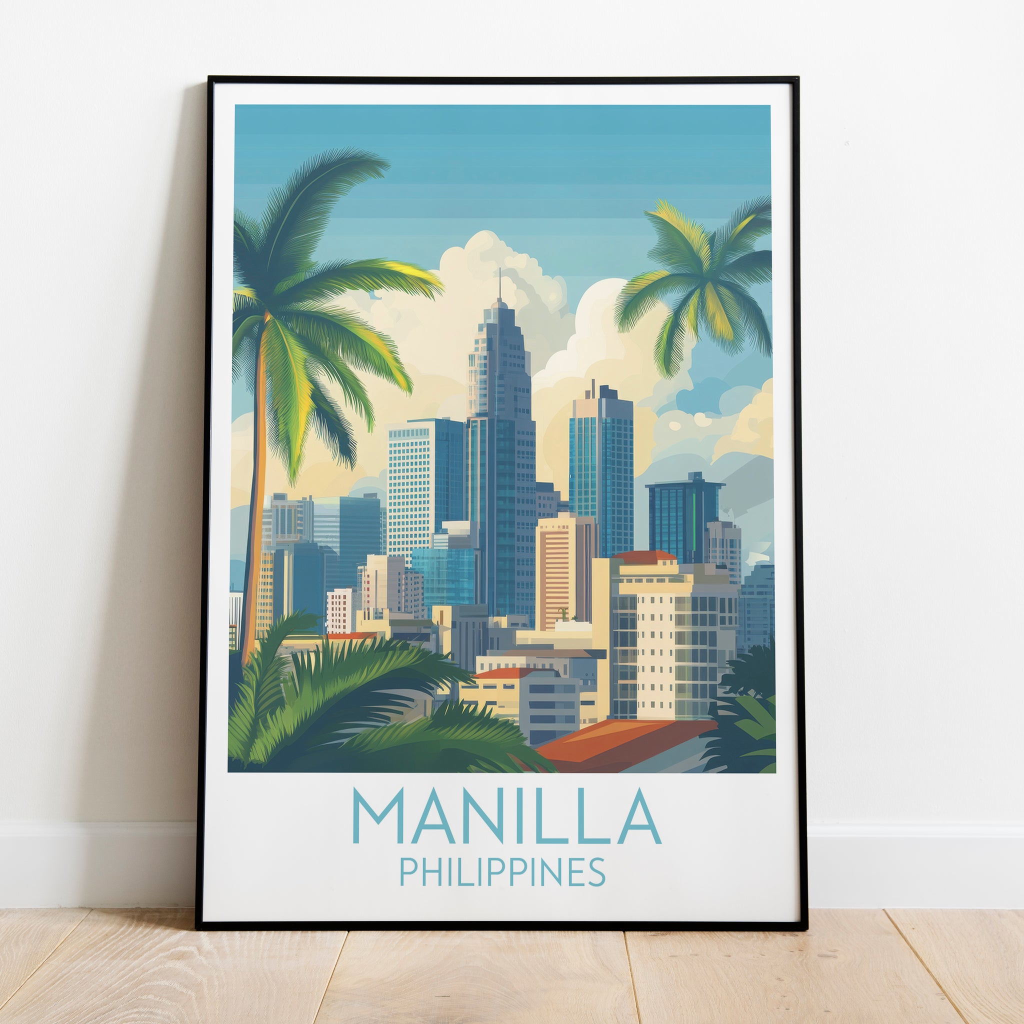 Manilla travel poster on the ground Philippines