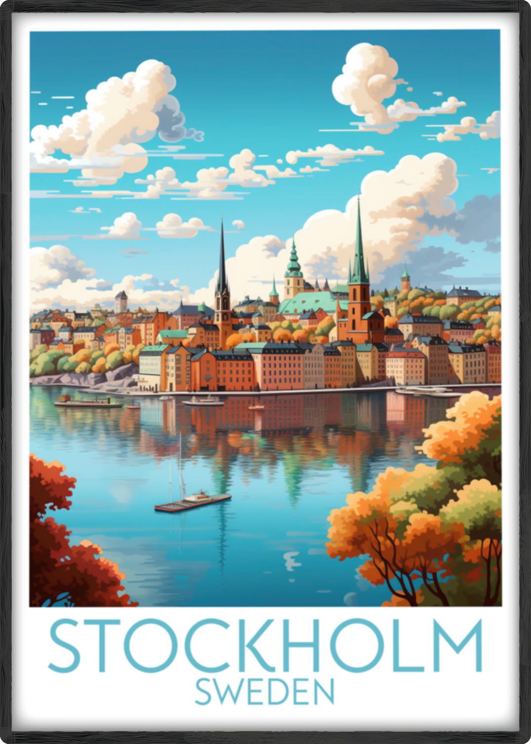 stockholm travel poster main sweden