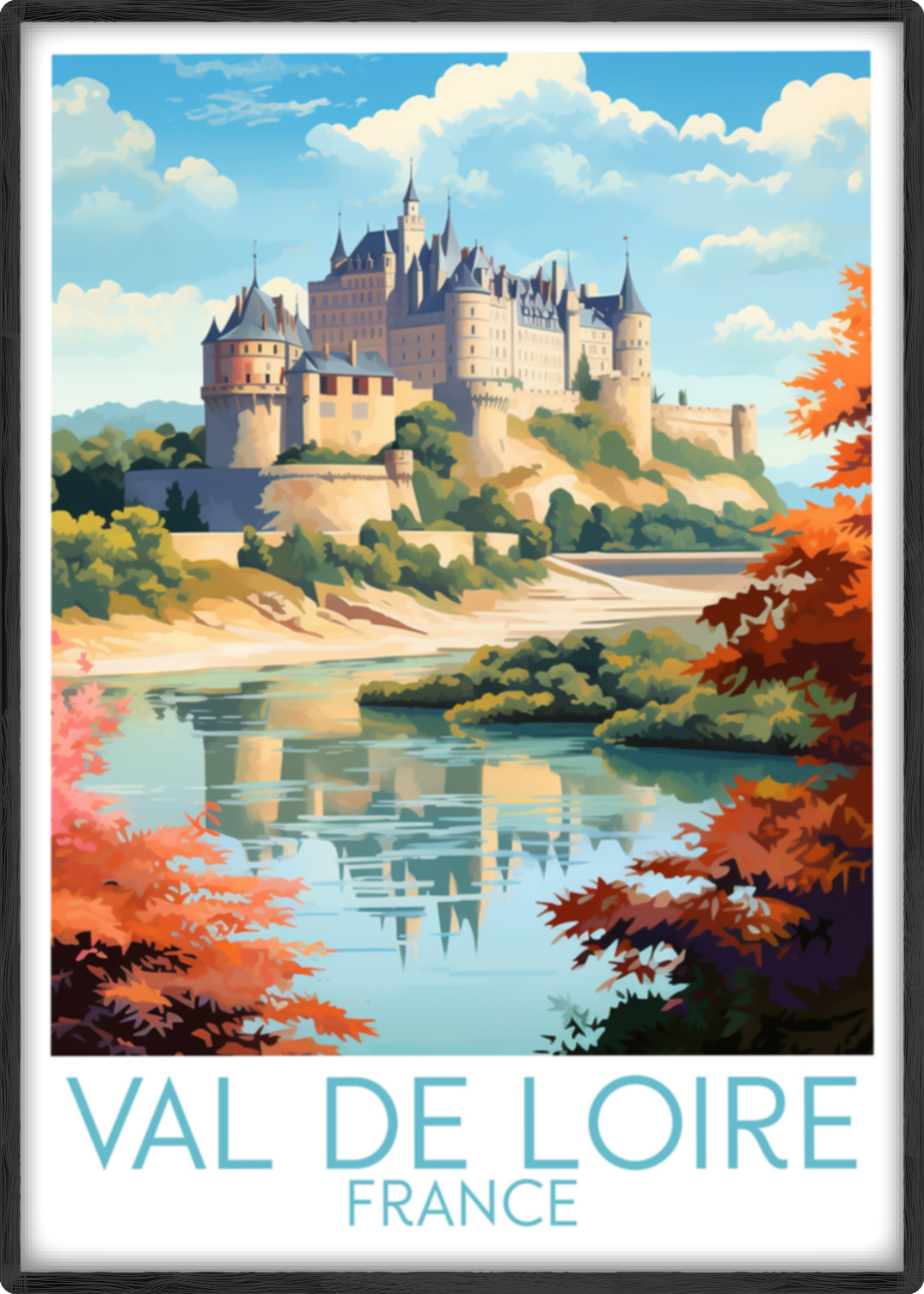 val de loire travel poster main france