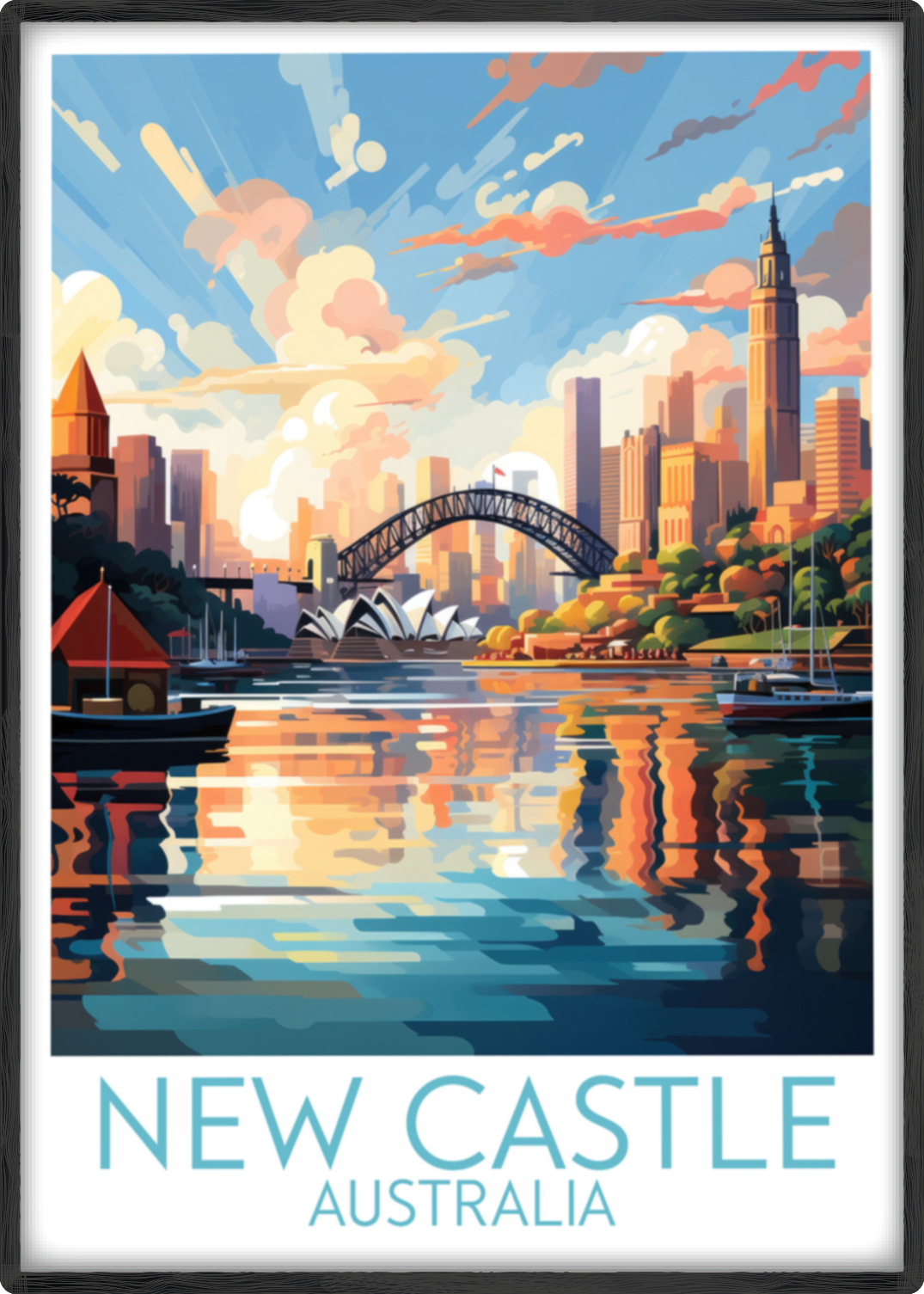 new castle travel poster main australia