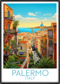 palermo travel poster main italy