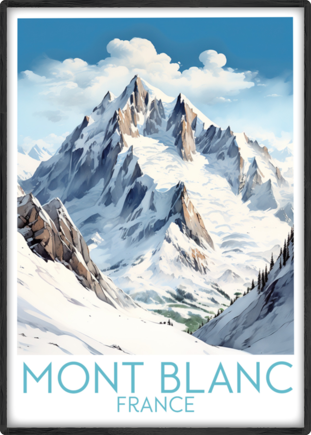 mont blanc travel poster main france