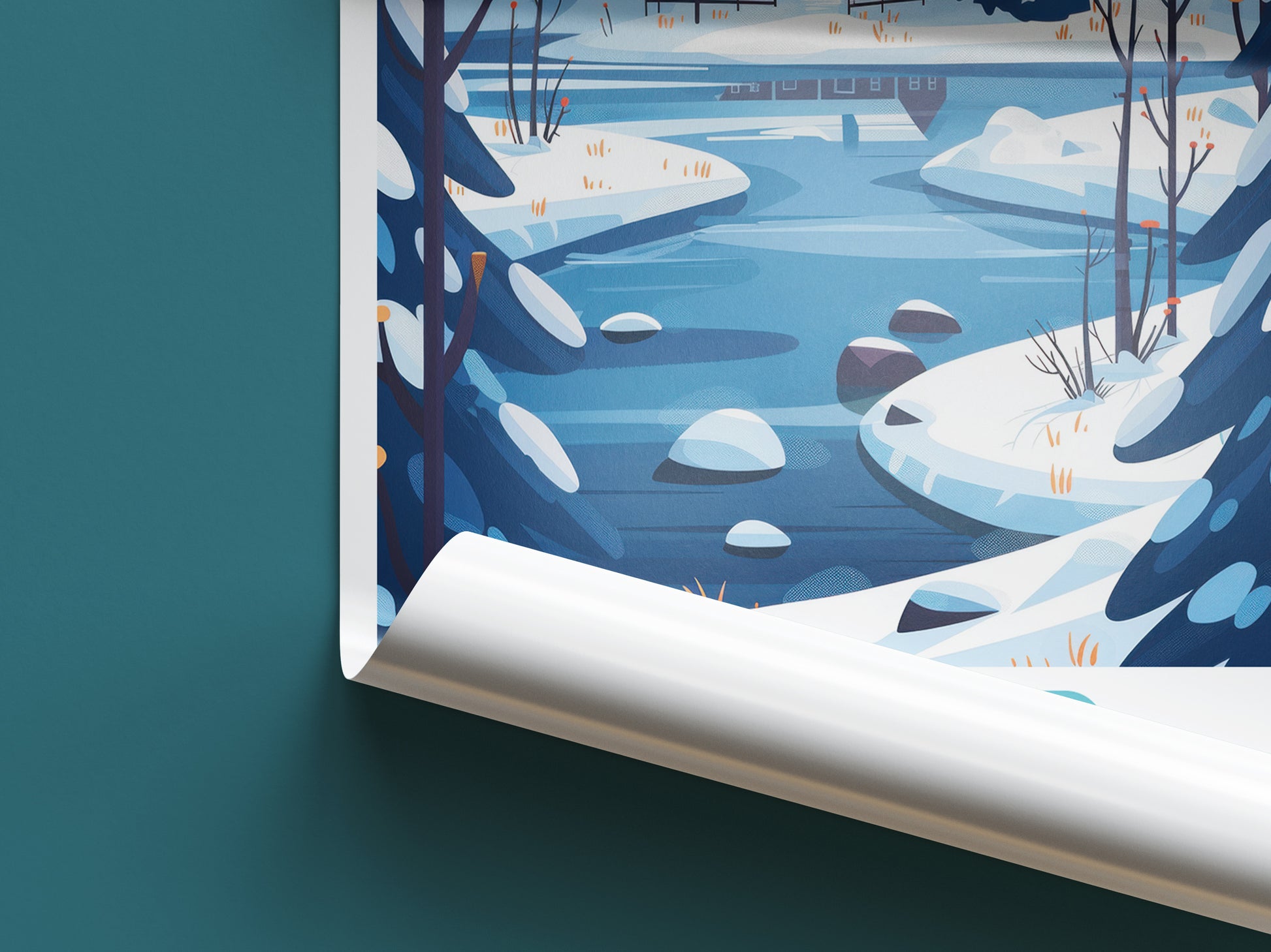 Lapland travel poster roll up Finland