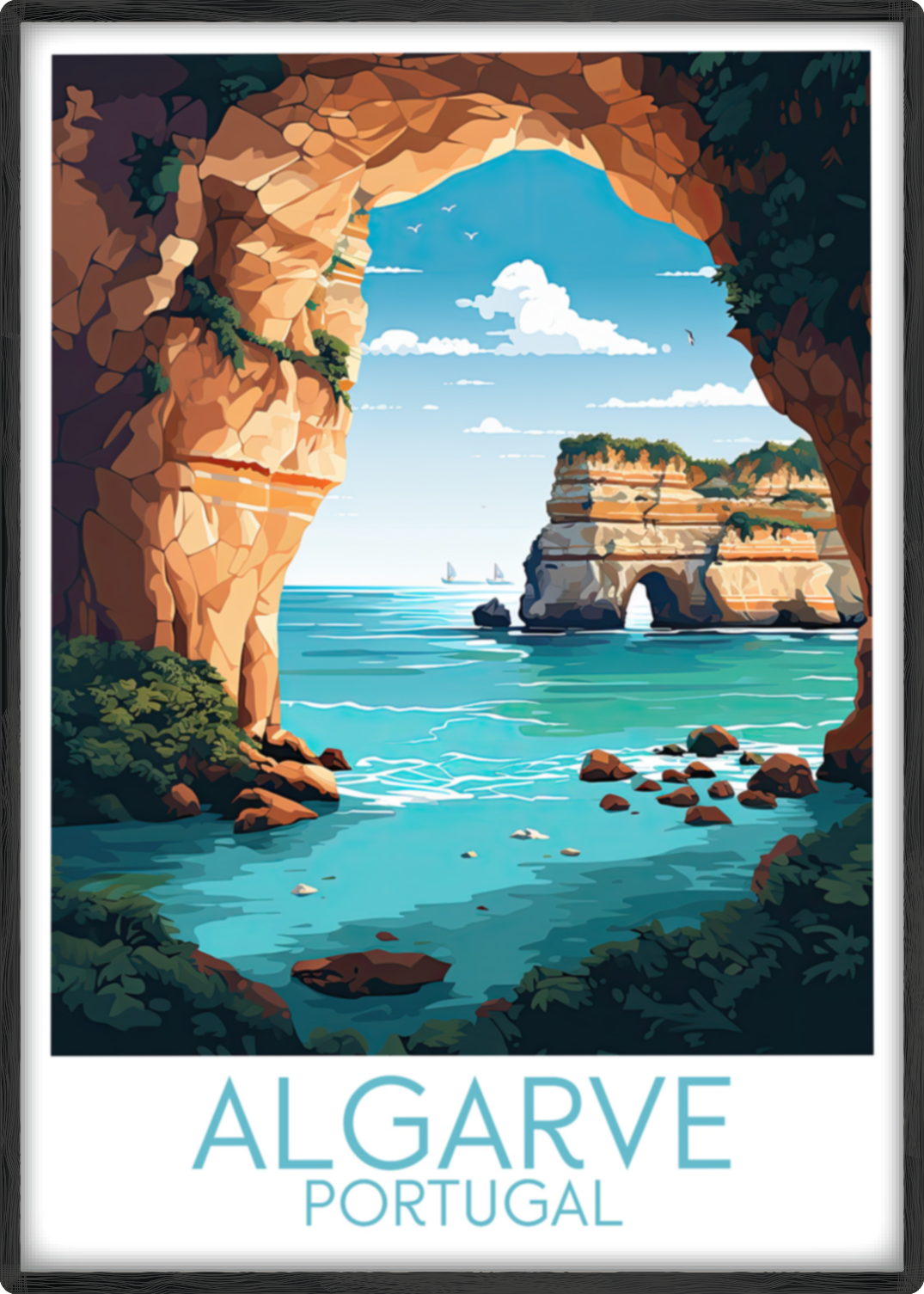 algarve travel poster main portugal