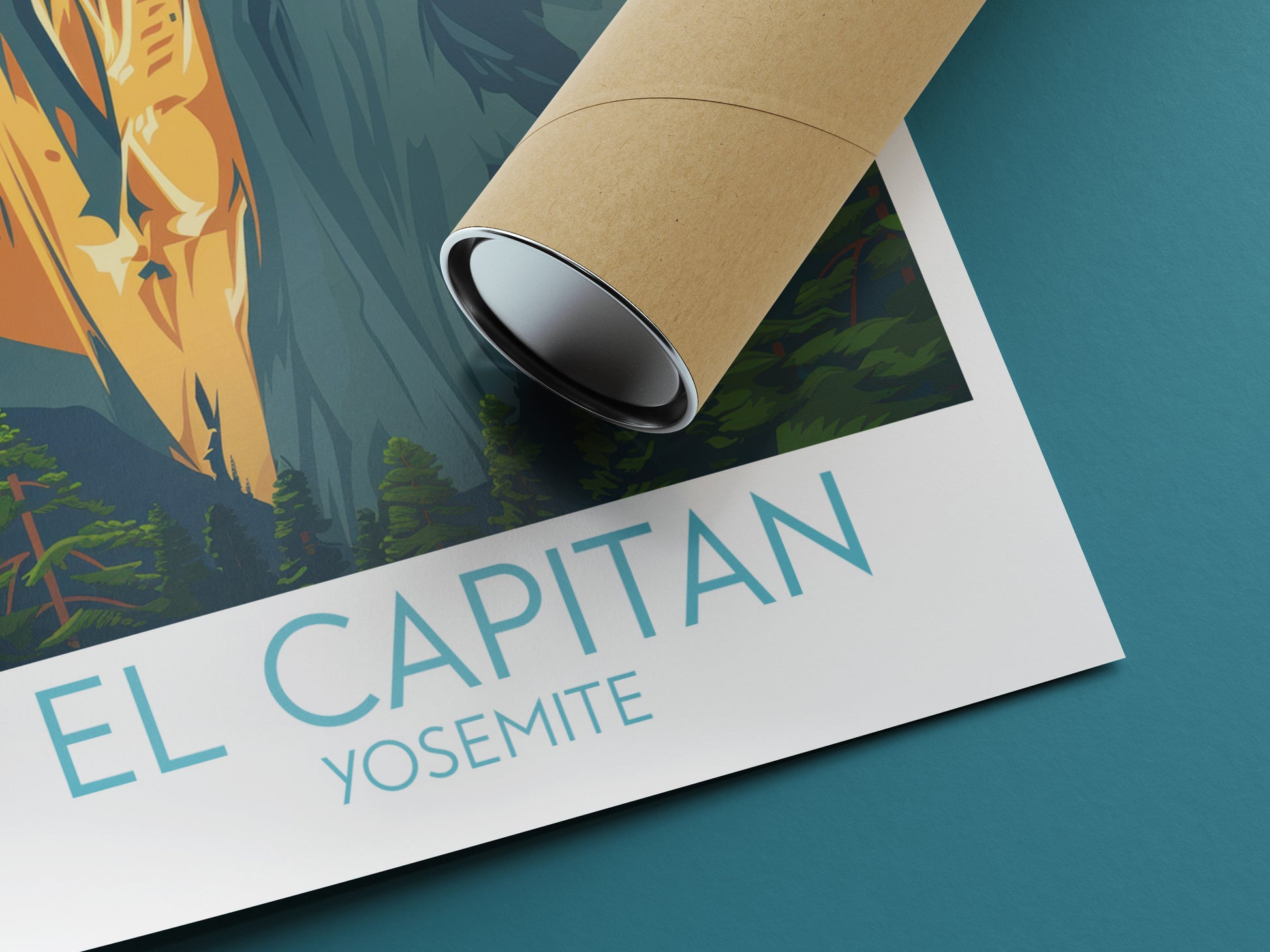 El Capitan travel poster rolled Yosemite