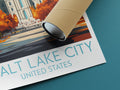 Salt Lake City travel poster rolled United States