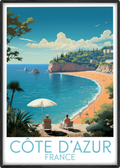 Côte d'Azur travel poster main France