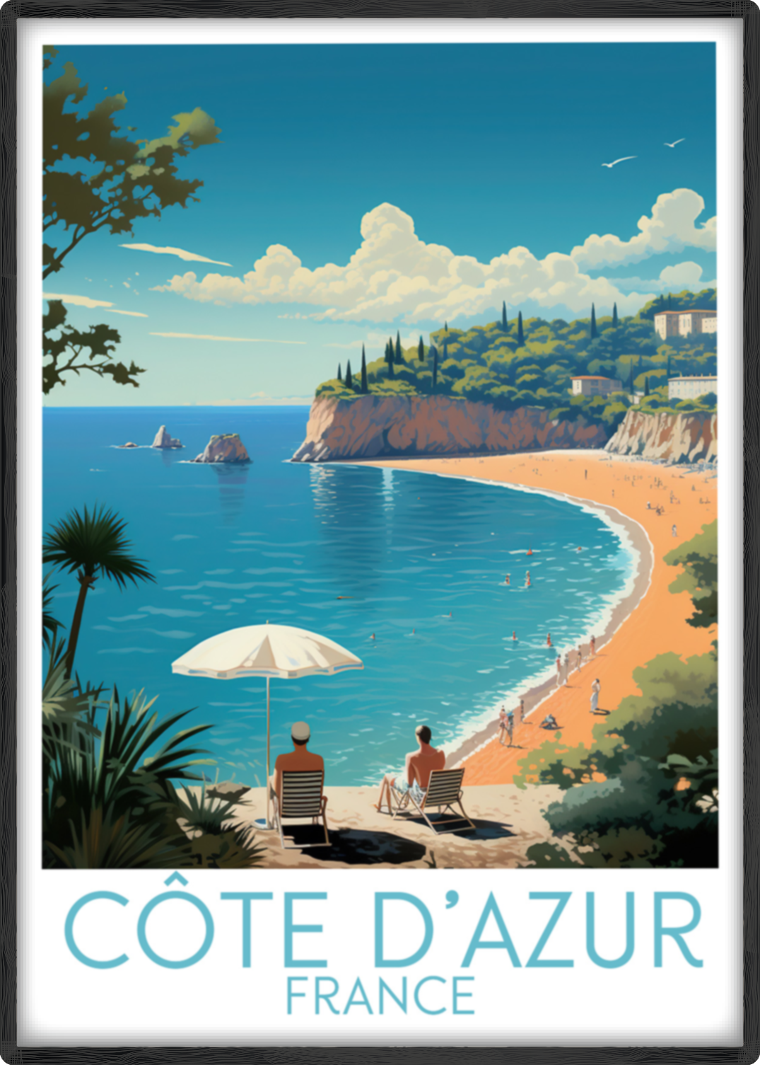 Côte d'Azur travel poster main France