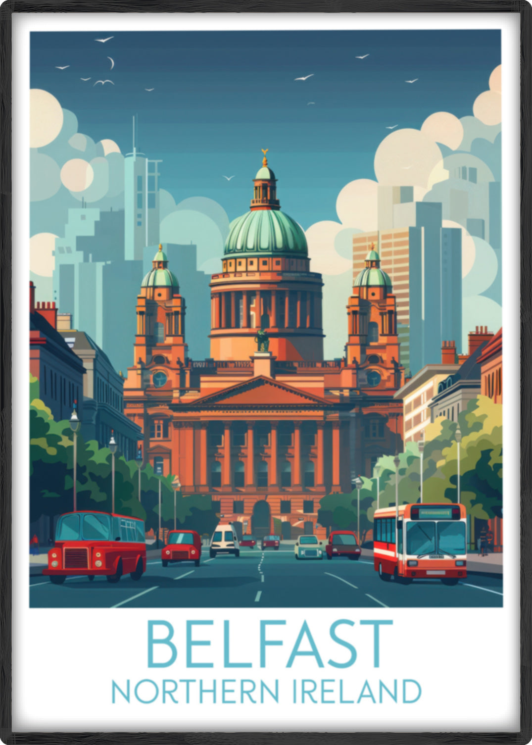 Belfast travel poster main Northern Ireland