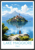 lake maggiore travel poster main italy