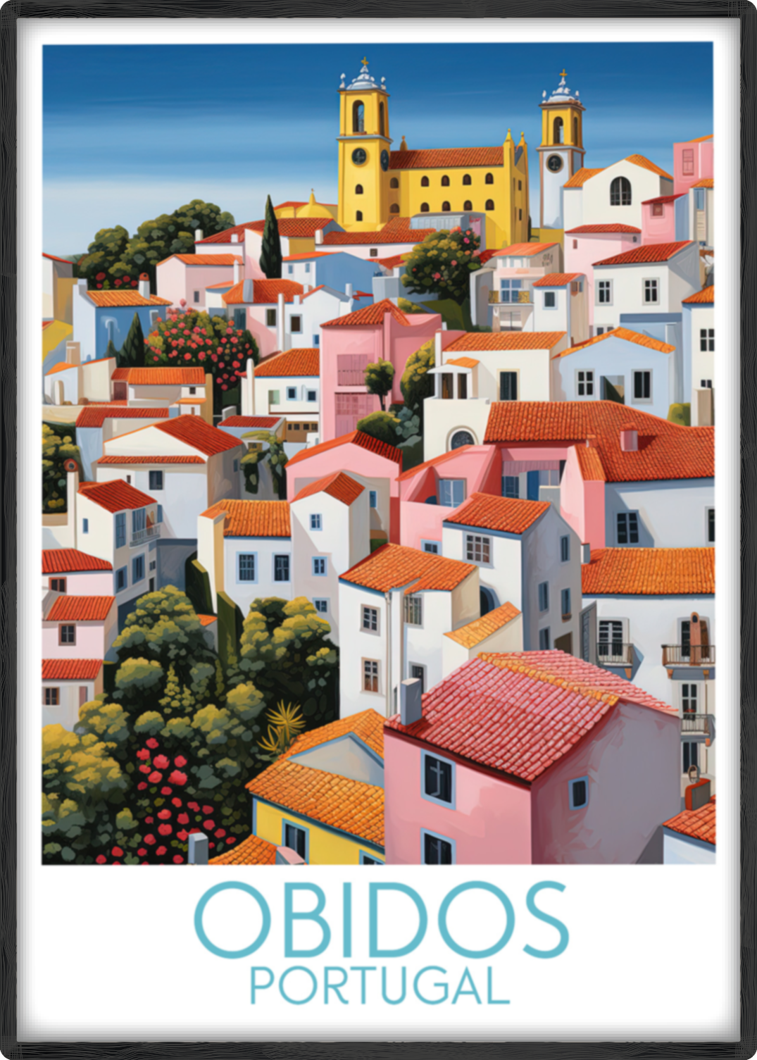 obidos travel poster main portugal