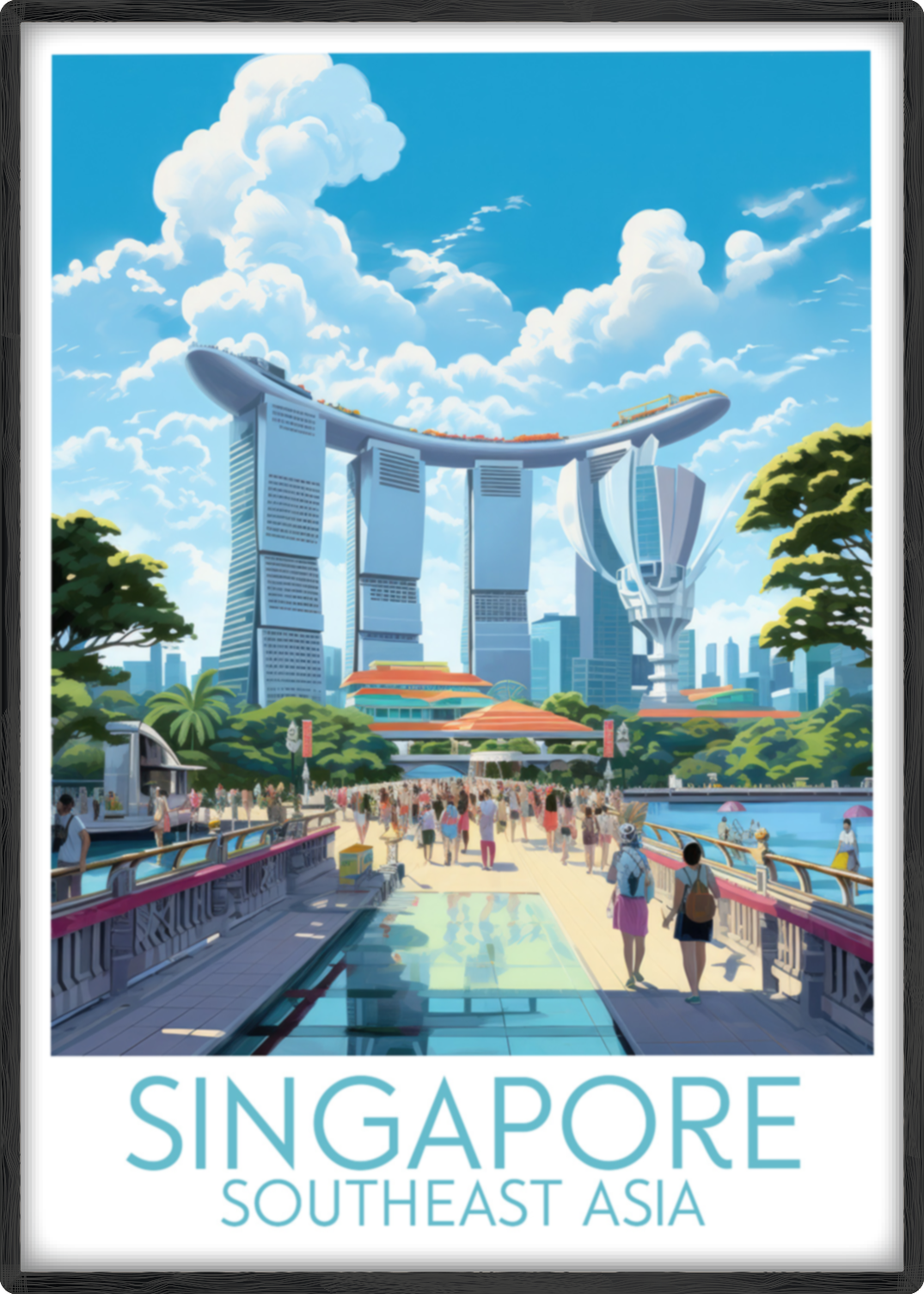 singapore travel poster main southeast asia