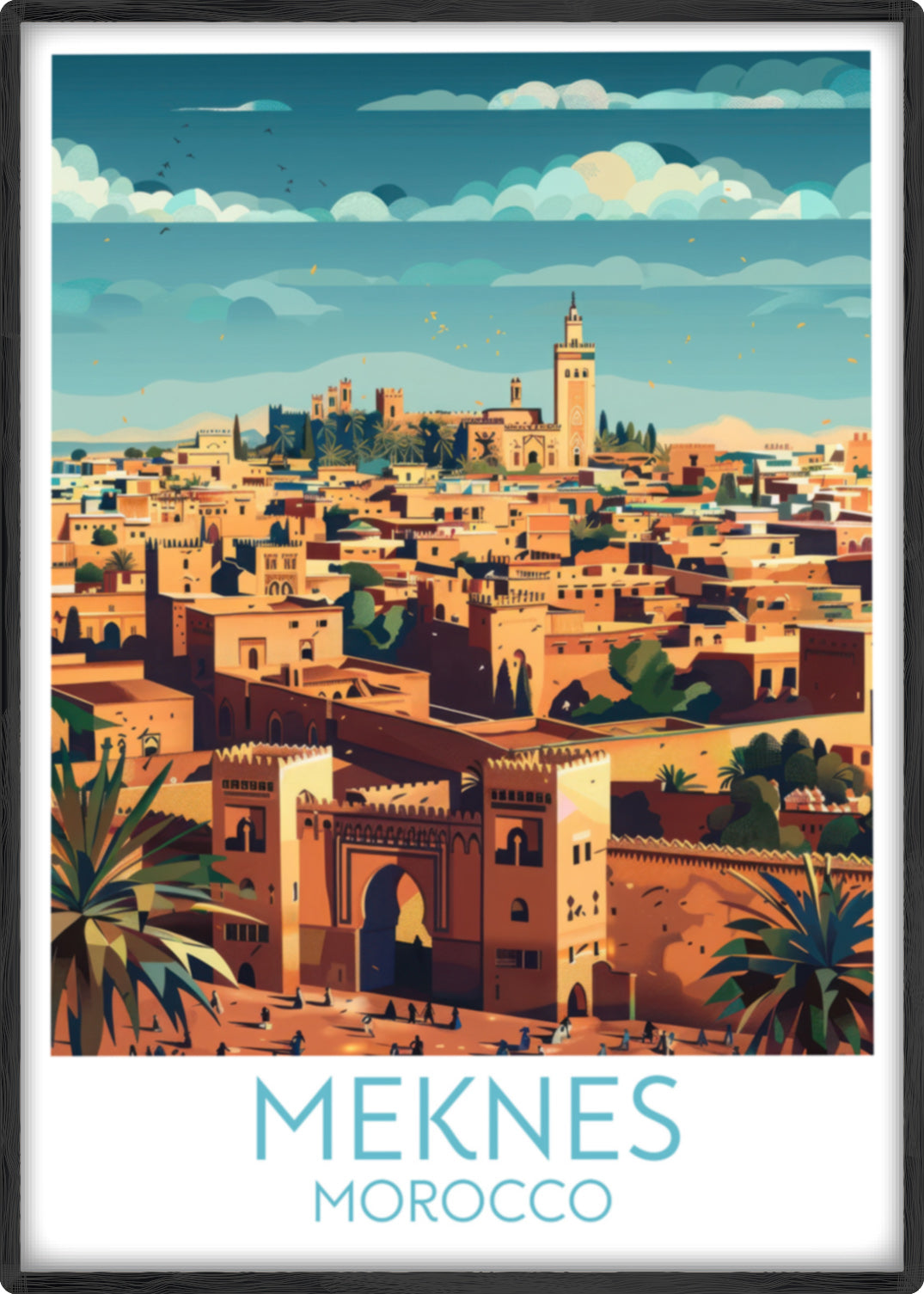 Meknes travel poster main morocco