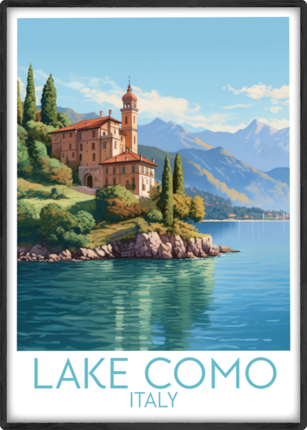 lake como travel poster main italy