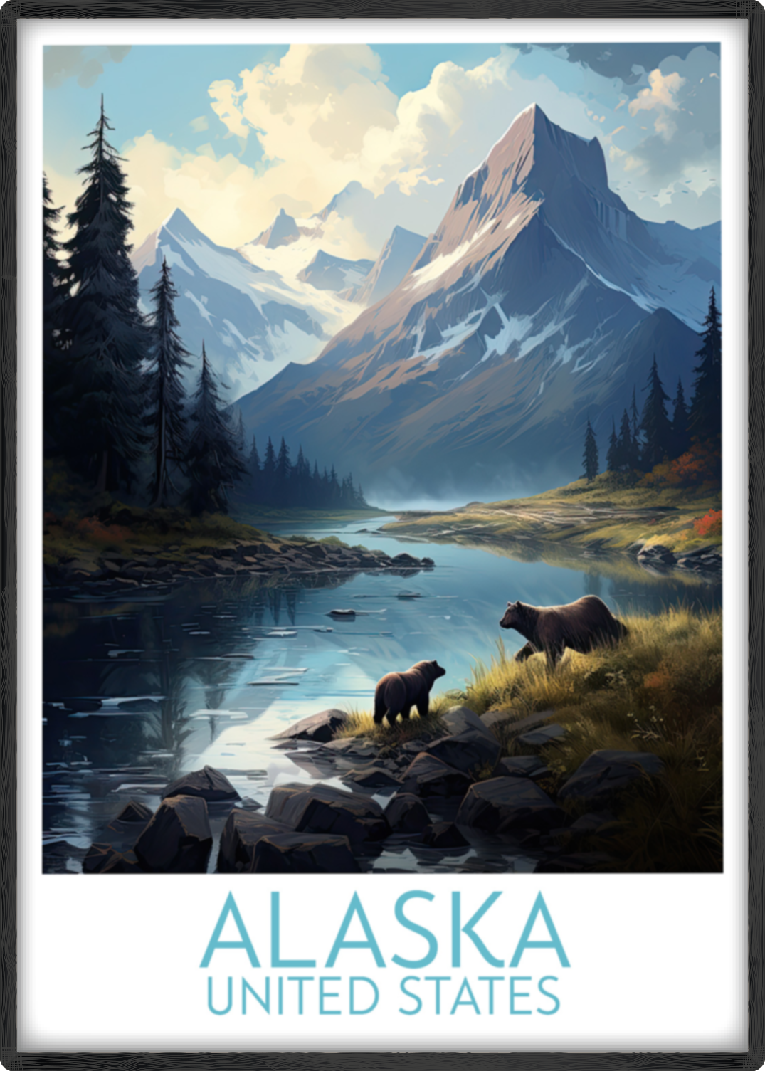 alaska travel poster main united states