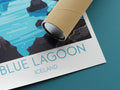 Blue Lagoon travel poster rolled Iceland